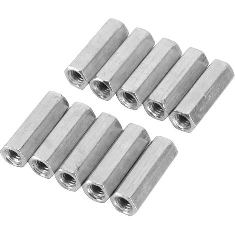 10 pezzi Dado Lue, barra esagonale, dado a esagono incassato, distanziale, elementi di fissaggio filettati (M6 x 30)
