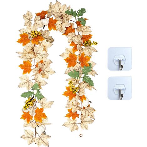 Künstliche Herbstgirlande 180cm mit Kürbis & Beeren, 2 Designs, inkl. Haken (1/5)