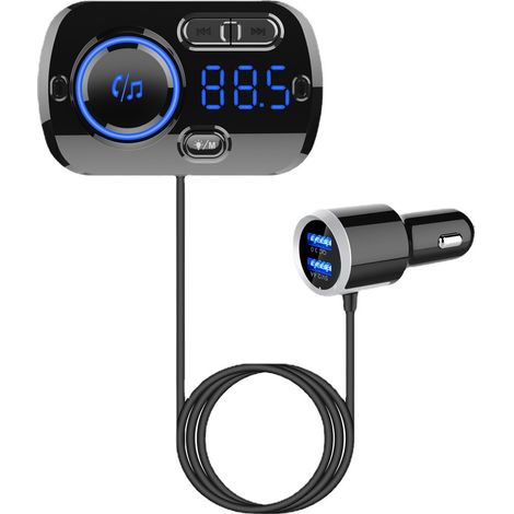 Neuer BC49BQ Auto-MP3-Player mit Bluetooth 5.0, siebenfarbiger Ambientebeleuchtung und QC3.0-Schnellladefunktion – Schwarz (1/4)