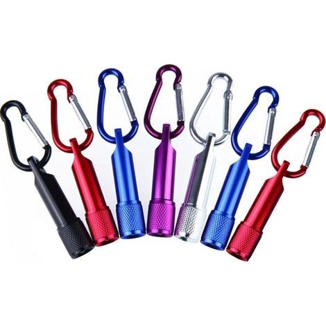BUNTHAUS 7 Pièces Mousqueton Poche Lampes, LED Mini Poche Lampes, Poche Porte Clés Lampe, Mini LED Porte Clés Lampe, pour Camping, Chasse, Randonnée, Pêche Et Autres activités de plein air