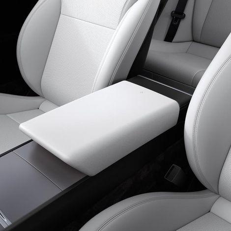 Adecuado para los guantes Y de Tesla para el reposabrazos de consola central (Standard, Premium Performance 2025/2026) Model 3 Highland, Blanco (1/4)