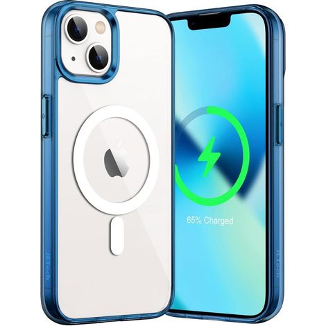 Handyhülle iPhone 13 MagSafe Stoßfest Kratzfest Transparent Navy (1/5)