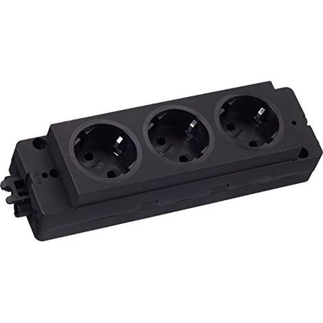 Schulte Multipresa EVOLINE Express 3 X Schuko, gst18, 1 pezzi, nero, 159103000100 (1/4)