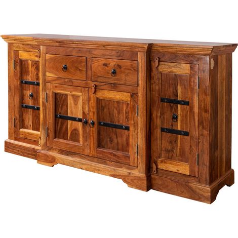 credenza in legno di Acacia 160x45x85 miele dorato laccato OXFORD 0902