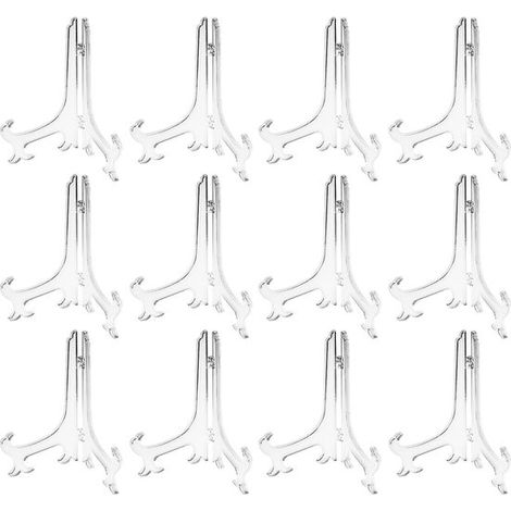 Présentoirs en plastique, lot de 12, chevalets de décoration, 12,5 cm (5 pouces) de haut, pour photos ou autres objets lors de mariages, décoration intérieure. (1/5)