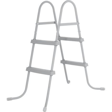 TRADE SHOP - Scala Da Piscina Fuori Terra 84cm Scaletta Sicurezza 2 Gradini Plastica Resistente 58430 -