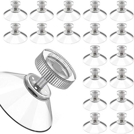 Lot de 20 ventouses de 30 mm avec filetage M5 (longueur 7 mm) avec écrous moletés transparents, ventouses pour verre, fenêtre, salle de bain, fixation sans perçage (1/5)