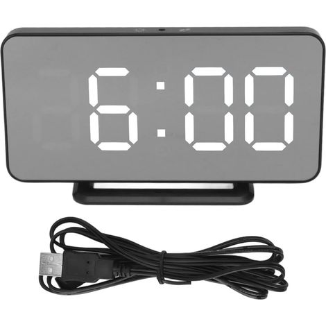 Réveils Numériques, Horloge à Affichage LED 3 Luminosité Réglable LED Miroir Réveil électronique avec Répétition 12/24H pour la Maison, la Chambre à Coucher, Le Bureau (1/5)