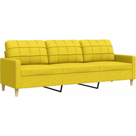 Canapé à 3 places,Sofa pour Salon,Banquette Jaune clair 210 cm Tissu CFW421613 (1/5)