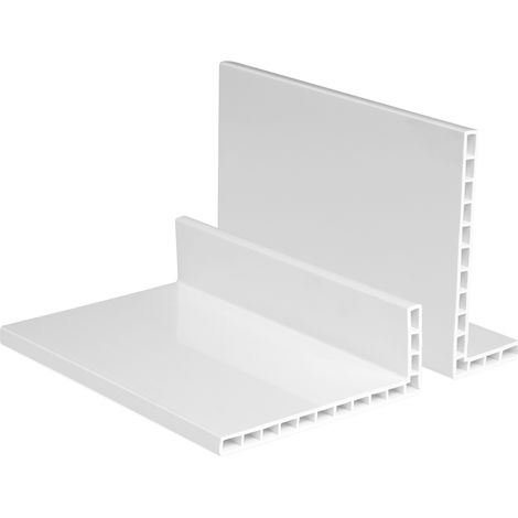 Listelli angolari PVC bianco 2m - profili a camera cava, altezza bordo 6-7mm - HJ: 60x100mm - Altezza bordo 6mm