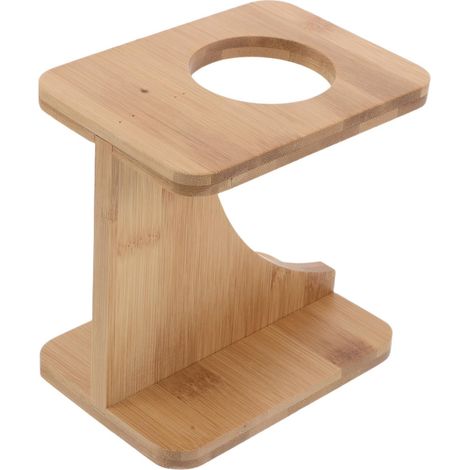 Supporto rustico in legno per corno da bere in stile vichingo, stabile e robusto. (1/5)