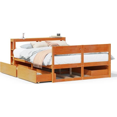 Maison Exclusive - Letto senza Materasso Marrone Cera 120x200 cm in Legno di Pino (1/5)