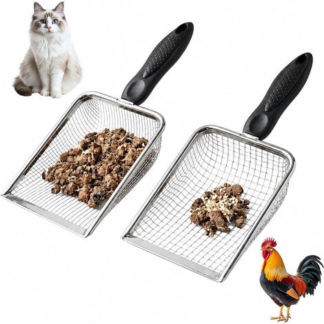 Stainless Steel Cat Litter Scoop 0.3 cm with 5 mm (1/5)
