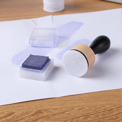 Ensemble de recharges rondes en mousse, carton fait main, mini outils ronds pour mélanger l'encre, mousse à mélanger, éponge à peindre, pinceau (1/5)