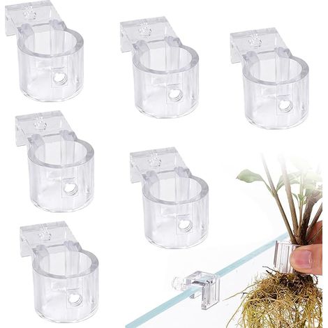 Supports pour Plantes D'aquarium – Étagère Transparente pour Plantes Aquatiques pour Décorations Aquascape – avec Vis, pour Une Épaisseur de Verre de 0,8 À 1,5 CM (1/3)