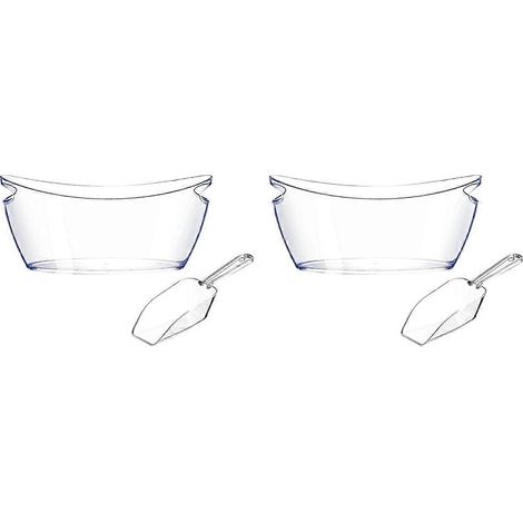 Seau à glace, Seau à glace pour fête, Accessoires de bar, Deux seaux à champagne et à bière, Deux pelles à glace 5L (1/5)