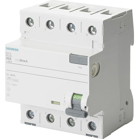 Interruttore differenziale a 4 poli Tipo B 400V 80A 300mA Siemens 5SV36474