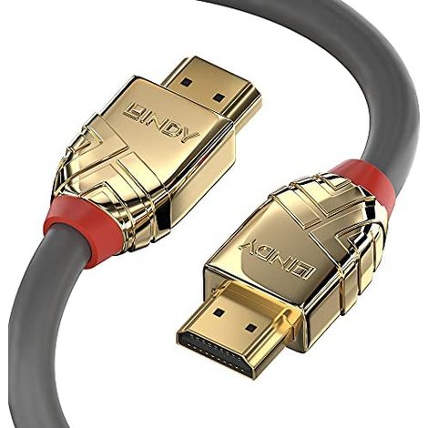 LINDY HDMI Cavo Spina HDMI-A, Spina HDMI-A 5.00 m Grigio 37864 UHD 4K, Cavo HDMI (1/5)