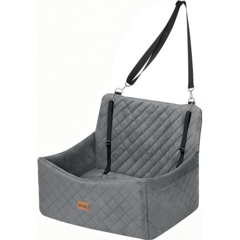 Skylos Dog Booster Car Seat Travel Carrier Bed Basket for Pet up to 55lbs Grey