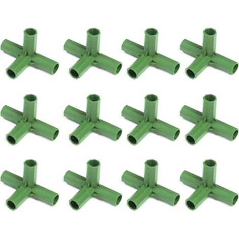 PP-Verbinder für Gartenrahmen – 12er-Pack – Kompatibel mit 11-mm-Holzpfählen – Stabile Konstruktion für Kletterpflanzen, Tomaten und Obst – Für Obstgärten, Gärten und Parzellen