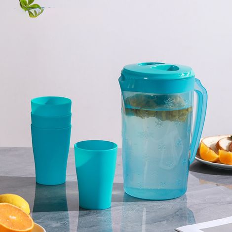 Bouilloire A Eau Froide - 2200 ml - En Plastique - Pour Infusion A Froid Et Thes Herbales - Usage Maison Et Commercial - Bleu (1/5)