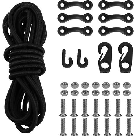 Elastisches Gurtset für Kajak, Deckverankerung, Befestigungsöse, J-Haken, Zurrhaken.
