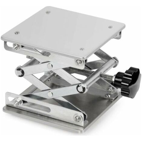 Table Élévatrice de Laboratoire, Table de Levage Plate-Forme de Laboratoire en Acier Inoxydable, 150 x 150mm, Hauteur de Levage Extensible de 75 à 260mm, Poids de Support 10 KG