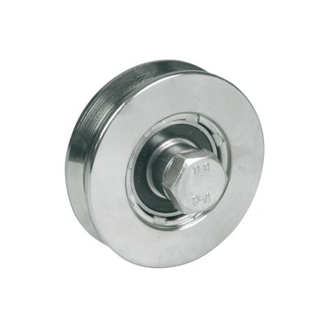 IBFM RUOTA PER CANCELLI 2 CUSCINETTO GOLA "V" C/BULLONE - IBFM1: MM 100