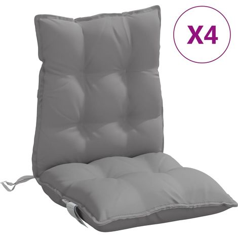Coussins de chaise à dossier bas lot de 4,Coussins d'extérieur gris tissu oxford CFW490950 (1/5)
