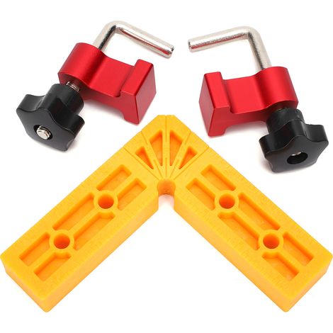 Pinces de positionnement à angle droit à 90° pour charpentiers et outils de menuiserie (120 x 120 mm) (1/5)