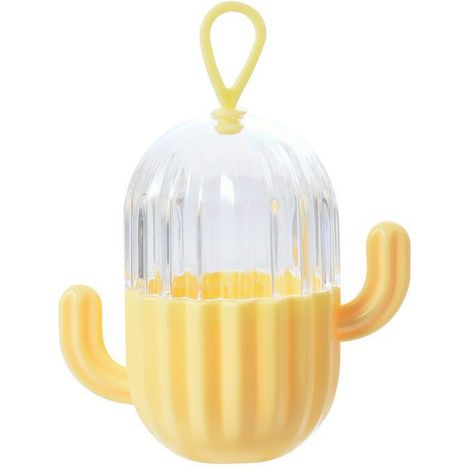 Boîte de rangement éponge maquillage Cactus jaune, étui portable pour houppette poudre, support blender beauté voyage, coffret rangement accessoires maquillage (1/5)