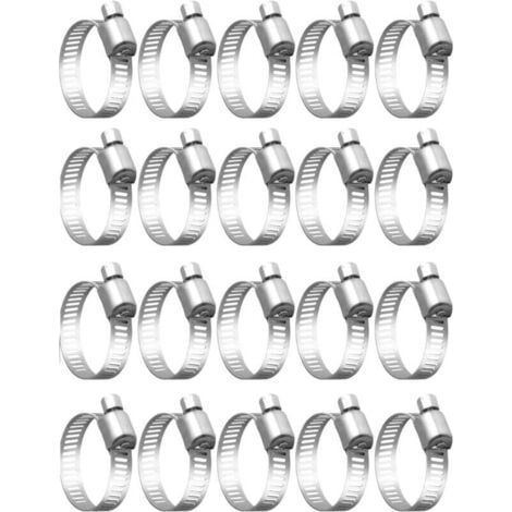 20 Pièces Collier De Serrage Tuyau, Collier De Serrage Tuyau Réglable 32-50mm, 304 Collier De Serrage Inox, Collier Serrage Métallique, Pour Tuyau, Home Gaz, Famille Tuyau D'eau, Câble, Robin--TRIMEC (1/5)