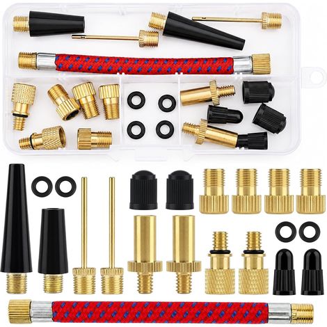21 PCS Embout Pompe Vélo, Embout Gonflage Ballon (1/5)