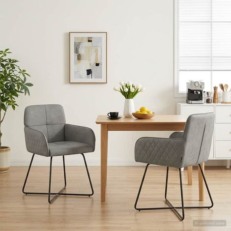 vidaXL Sillas de comedor 2 uds. Terciopelo Gris Claro (1/5)