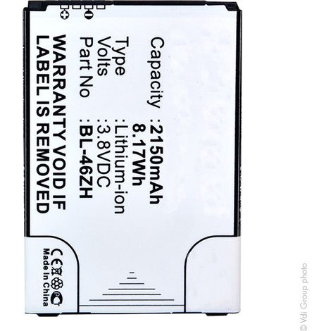 NX - Batterie téléphone, smartphone, GSM pour LG 3.8V 2150mAh - BL-46ZHBL46ZHEAC630797 (1/4)