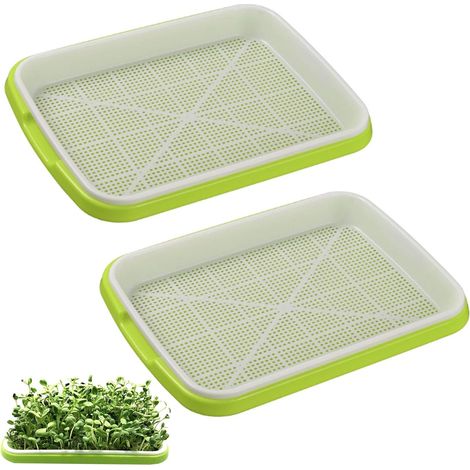 2 Pcs Plateau de Germination,Germoir avec Couvercle,Plateaux De Culture De Semences Plateau De Germination De Graines pour Jardin Maison Balcon (1/5)