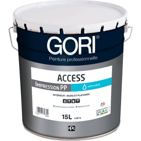 Peinture acrylique spéciale plaques de plâtre – Primaire pour murs – Excellente adhérence – 15L – Application facile – Gori