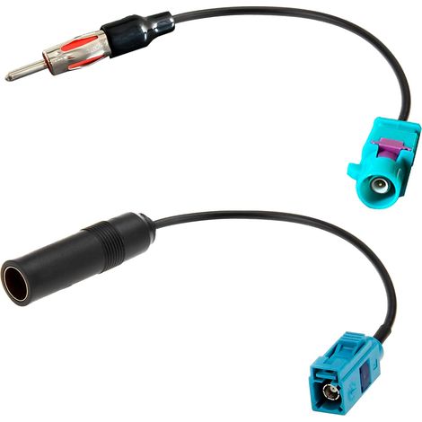 2 Pièces Fakra Z Mâle vers Prise DIN Femelle Connecteur Câble, Adaptateur Antenne Autoradio Radio FM pour Voiture, Compatible avec Autoradio Lecteur CD Media Récepteur Audio HD, Installation Facile (1/5)