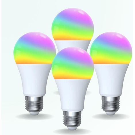 PACK 4 Ampoules connectées LED E27 14W - WIFI - RGBW