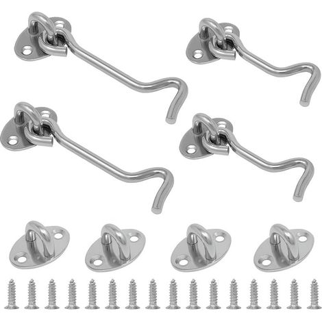 Crochet Porte 4 Pcs (3、4inch) Loquet Exterieur, Verrou Cabine Acier Inoxydable, Verrou Interieur Avec Vis (1/5)