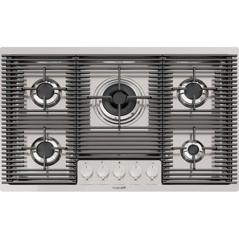 Foster Milanello 5F Acier Brossé Encastrable 80 cm Gaz 5 Brûleurs