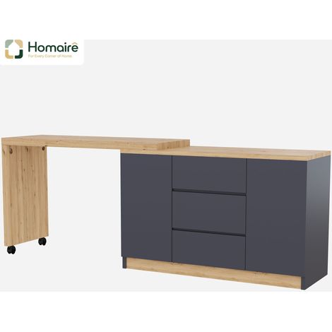 Mobilier de bureau en tissu gris avec rangement 120 x 50 x 76,5 cm HOMAIRE (1/5)