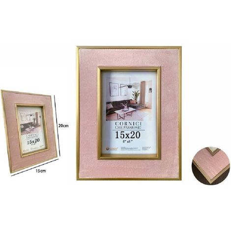 Cournies Pour Portafoto Poster Quadri Tele 15 X 20cm Rosa Avec Oro 70317 Bords