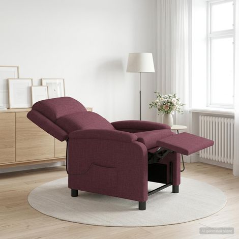 vidaXL Silla de masajes reclinable Morado Tela (1/5)