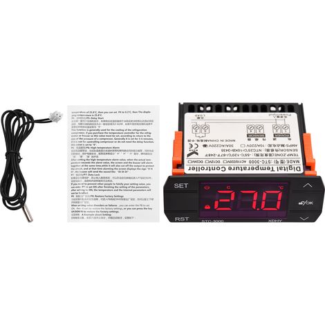 Digitaler Temperaturregler 30A, intelligenter Thermostat, 220 V Wechselstrom, für Kühlschränke: Heizen/Kühlen/Temperaturkorrektur/Startverzögerung/Alarm bei zu hoher/zu niedriger Temperatur (1/5)