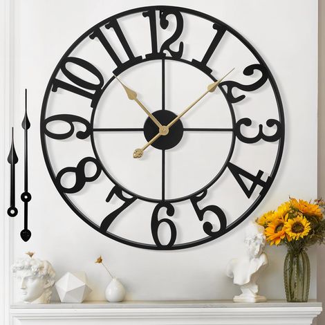 Horloge Murale Design Moderne et Vintage, Silencieuse sans Tic-Tac, Grande Horloge Murale Géante XXL, Disponible en 40 cm, 47 cm, 60 cm, 80 cm, 100 cm, Idéale pour Le Salon Cuisine Bureau (1/5)