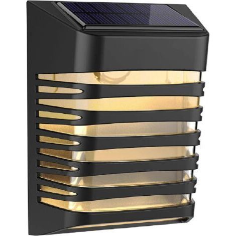 Solar Lamp, Solar Fence Deck Lights – Wireless Solar Powered LED Wall Lights IP54, Waterproof, Breathing/Constant Mode, Automatic Solar Lights for Deck (1/4)