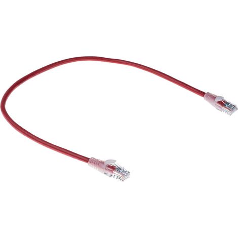 Câble Ethernet cat 5e Avec connecteur gaine PVC Rouge / , U/UTP, 500mm ( Prix pour 1 )