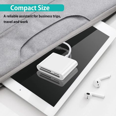 Lecteur de cartes universel pour MacBook Pro, adaptateur USB-C, prend en charge les cartes CF, SD et TF, transfert de données bidirectionnel à haute vitesse, adaptateur à 3 emplacements.