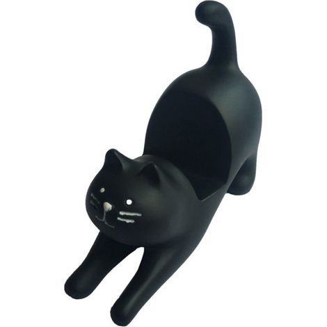 Porte-téléphone résine chat décoratif, support portable cartoon minou mignon, figurines chat pour bureau, ornements de table adorables (1/5)